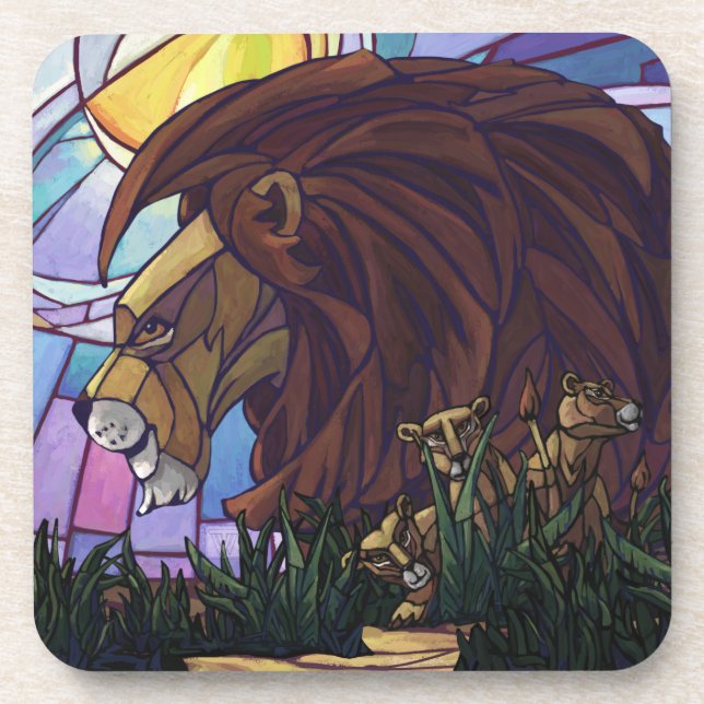 King Lion and Cubs Coaster (Front)