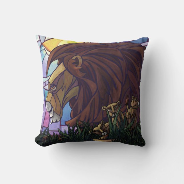 King Lion and Cubs Cushion (Front)