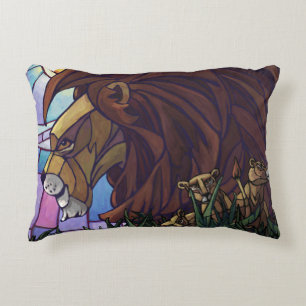 King Lion and Cubs Decorative Cushion