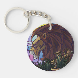 King Lion and Cubs Key Ring