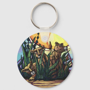 King Lion and Cubs Key Ring