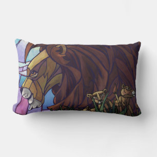 King Lion and Cubs Lumbar Cushion