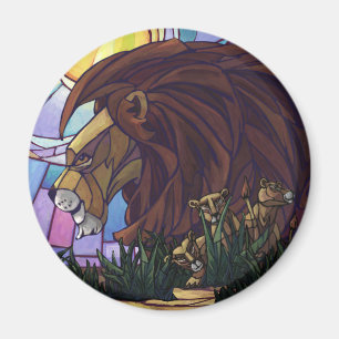King Lion and Cubs Magnet