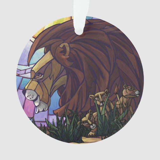 King Lion and Cubs Ornament (Front)