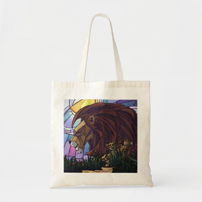 King Lion and Cubs Tote Bag (Front)