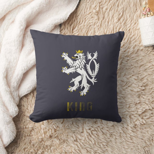 King Lion Crest Decorative Pillow (Blanket)
