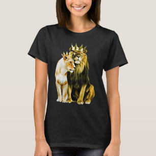 King Lion Crown Queen Lioness Crown T-Shirt