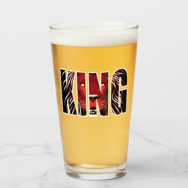 King Lion Face Glass (Front Filled)