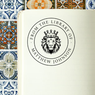 King Lion From The Library Of Custom Name Book Rubber Stamp