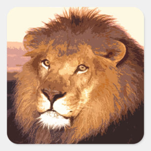 King Lion Square Sticker