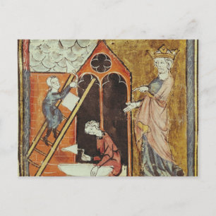 King Louis VI  Watching the Construction of Postcard