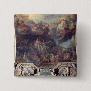 King Louis XIV Governing Alone 15 Cm Square Badge