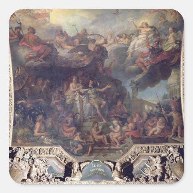 King Louis XIV  Governing Alone Square Sticker (Front)