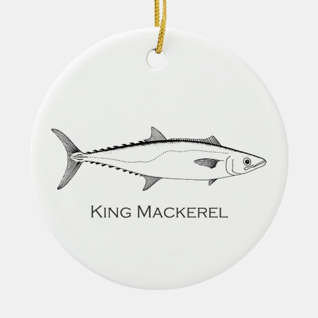 King Mackerel Logo Ceramic Tree Decoration (Front)