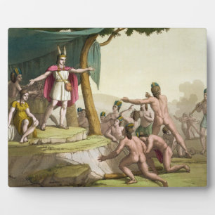 King Manco Capac and Queen Coya Mama receiving hom Plaque