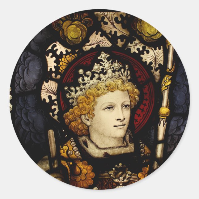 king mediaeval middle ages knight classic round sticker (Front)