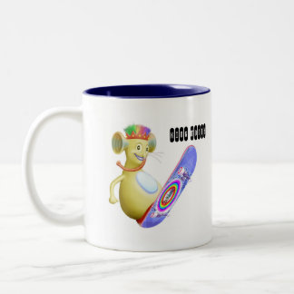 King Monty on Skate Board Two-Tone Coffee Mug