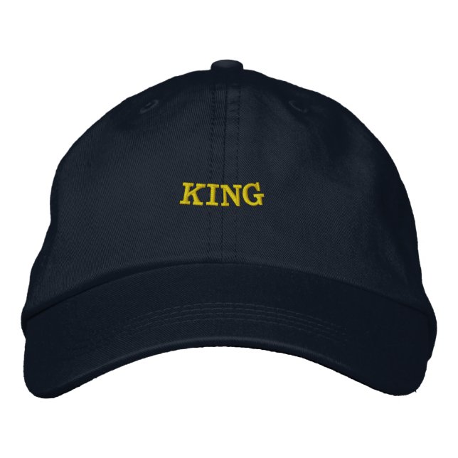 KING Name Navy Adjustable-Hat Style Leadership Embroidered Hat (Front)