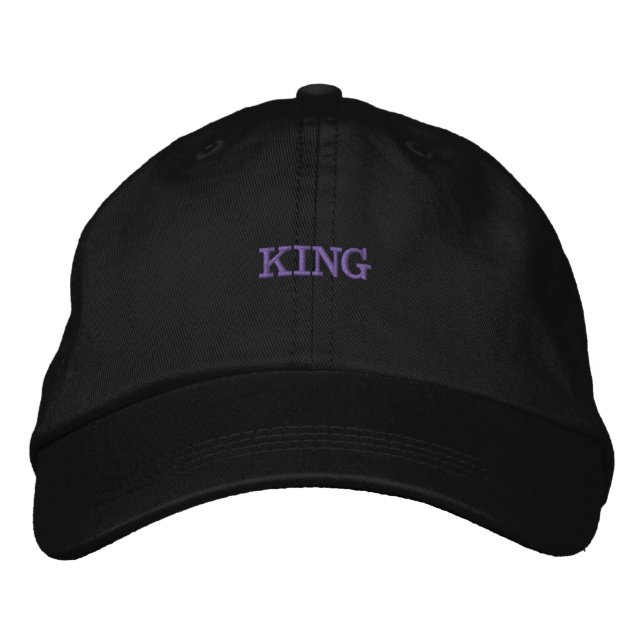 KING Name or Text Embroidered Hats Caps (Front)