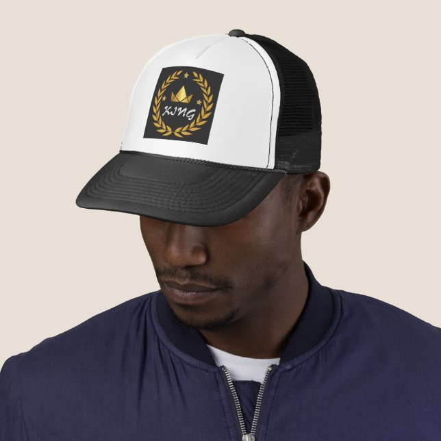 KING Name With Logo Crown Image Charming-Cap Super Trucker Hat (In Situ)
