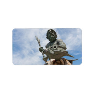King Neptune Virginia Beach Statue Label
