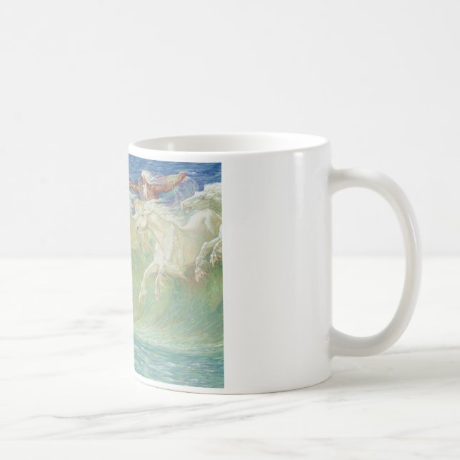 King Neptune's Horses On the Beach Coffee Mug (Right)