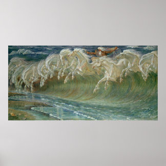 King Neptunes horses poster print