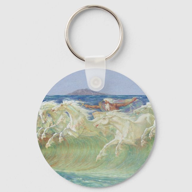 KING NEPTUNE'S HORSES RIDE THE WAVES KEY RING (Front)
