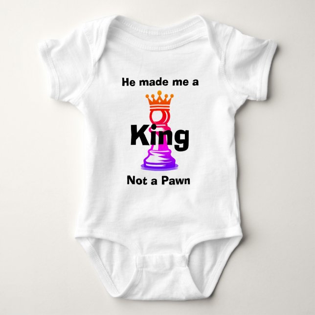 King Not Pawn Onsie Baby Bodysuit (Front)