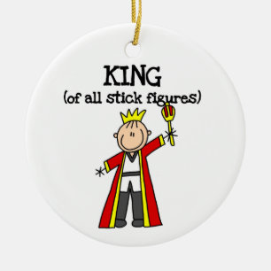 King of All Stick Figures Ceramic Ornament