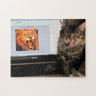 King of Beasts And Laughing Cat Or Your Photo Jigsaw Puzzle