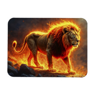King of beasts Lion majestic infernal animal  Magnet