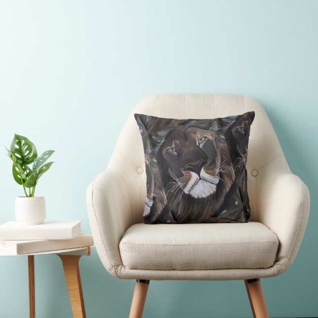 King of Beasts Painting by Alfred Fox Cushion (Chair)