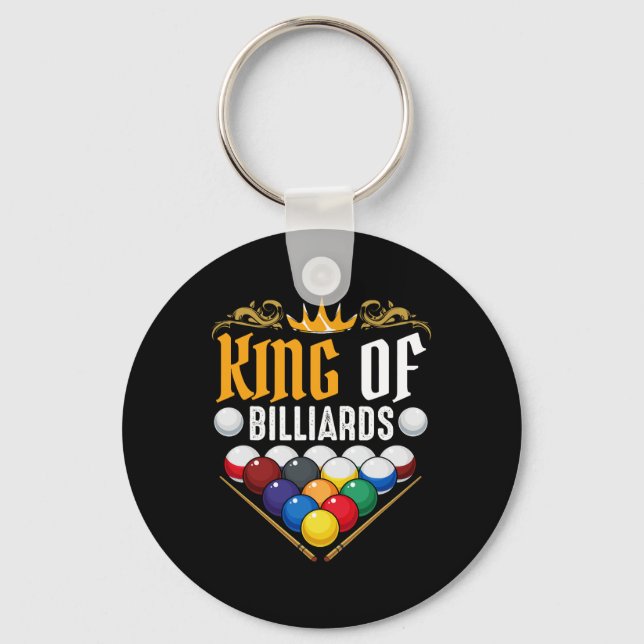 King Of Billiards Pool Billiard Snooker Lover Hob  Key Ring (Front)