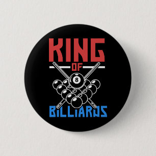 King Of Billiards Snooker Pool Billiards Rack Cue 6 Cm Round Badge