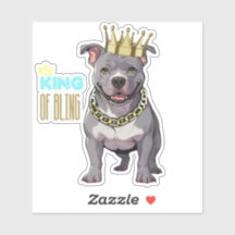 King of Bling Custom Pitbull Bully Breed Sticker