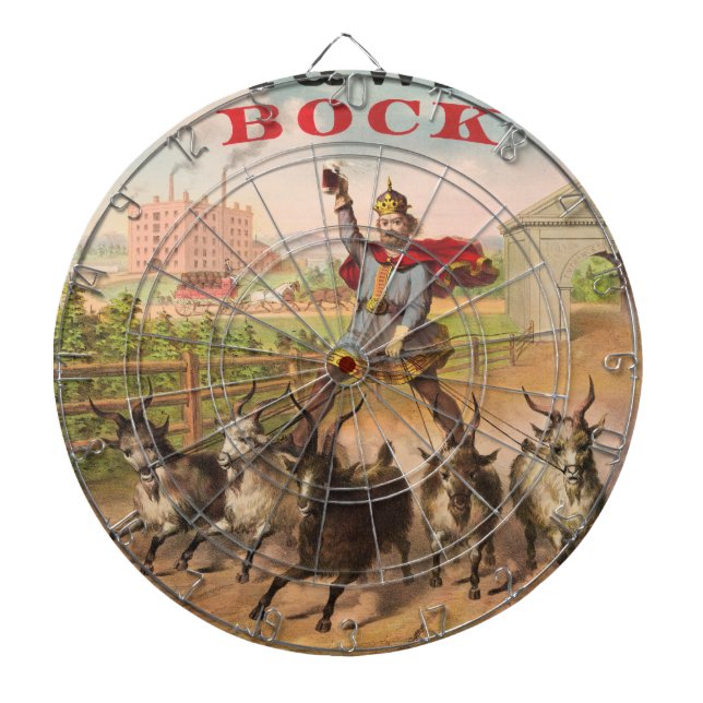King of Bock Beer Riding goats Dartboard (Front)