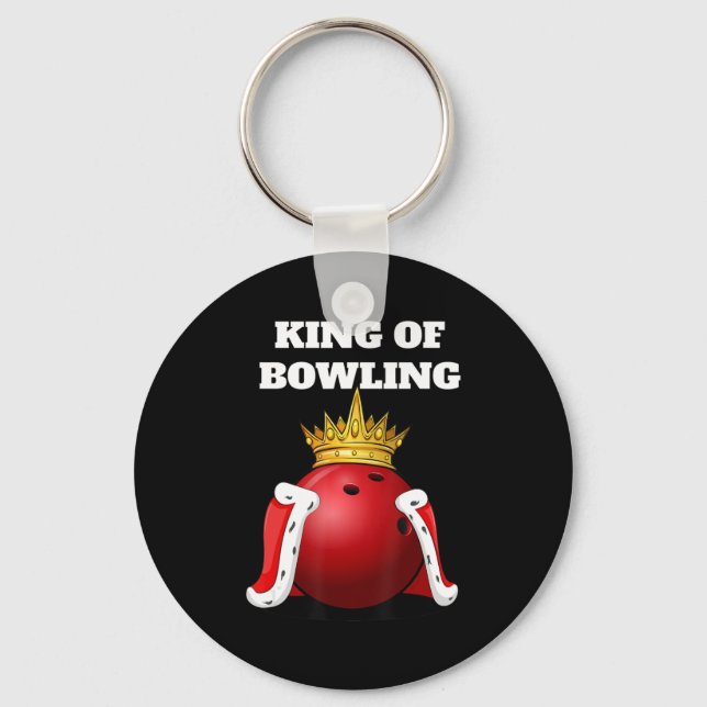 King of Bowling  Mens Bowling Player   Boys Bowlin Key Ring (Front)