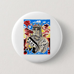King Of Cards 6 Cm Round Badge