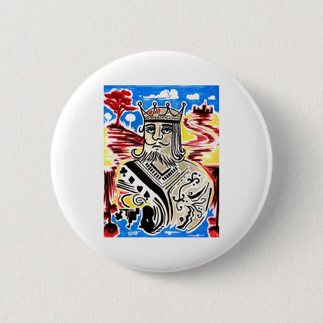 King Of Cards 6 Cm Round Badge (Front)