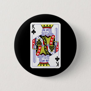 King Of Clubs Playing Cards Halloween Costume Deck 6 Cm Round Badge