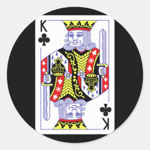King Of Clubs Playing Cards Halloween Costume Deck Classic Round Sticker