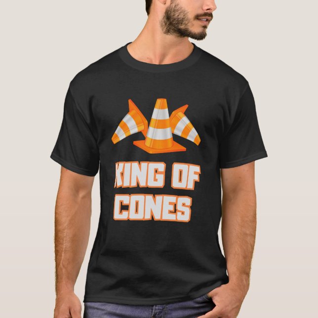 King Of Cones Funny Traffic Cone Safety T-Shirt (Front)
