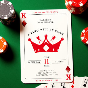 King of Diamonds Casino Poker Card Boy Baby Shower