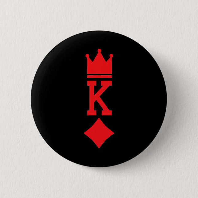 King of Diamonds Playing Card Halloween Costume  6 Cm Round Badge (Front)
