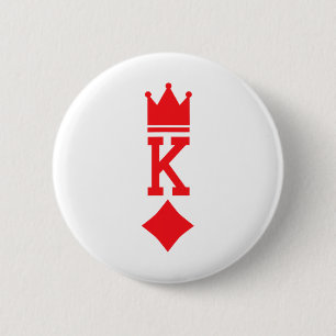 King Of Diamonds Playing Card Halloween Costume 6 Cm Round Badge