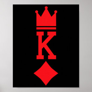 King Of Diamonds Playing Card Halloween Costume Poster