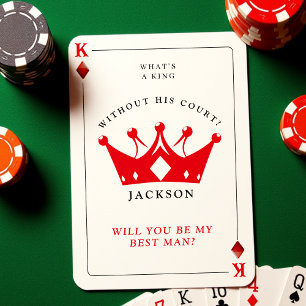 King of Diamonds Poker Best Man Proposal Card