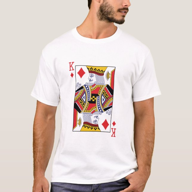 King of Diamonds Poker Casino Playing Card T-Shirt (Front)