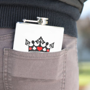 King of everything Crown Poker Hip Flask